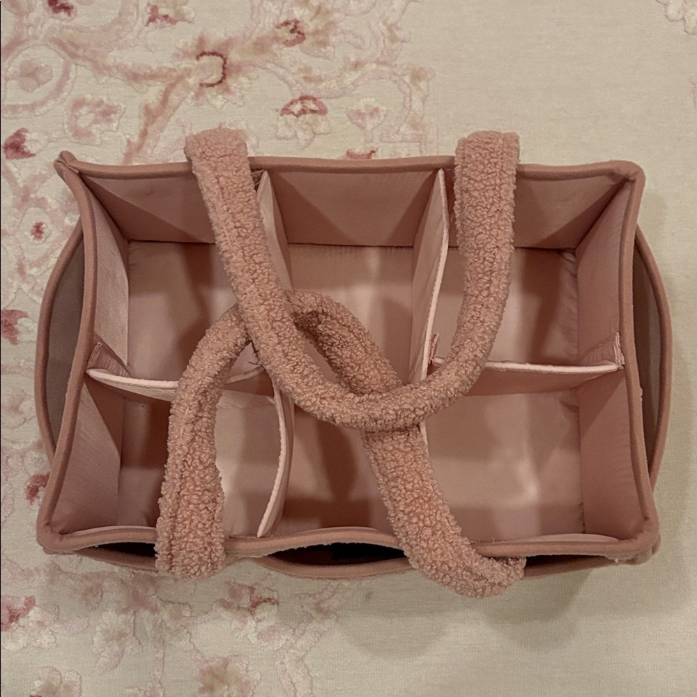 Pera Bella Sherpa Diaper Caddy (Pink) - Picture 3 of 5